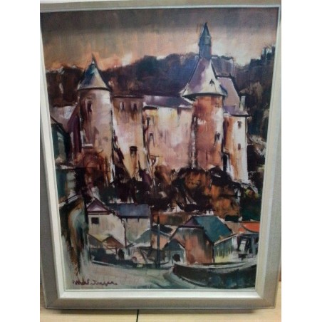 HUILE SUR TOILE CHATEAU DE CLERVAUX SIGNÉE MEDINGER 