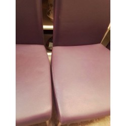 LOT DE 6 CHAISES SIENA MODELE WILLSAU CUIR COULEUR PRUNE *