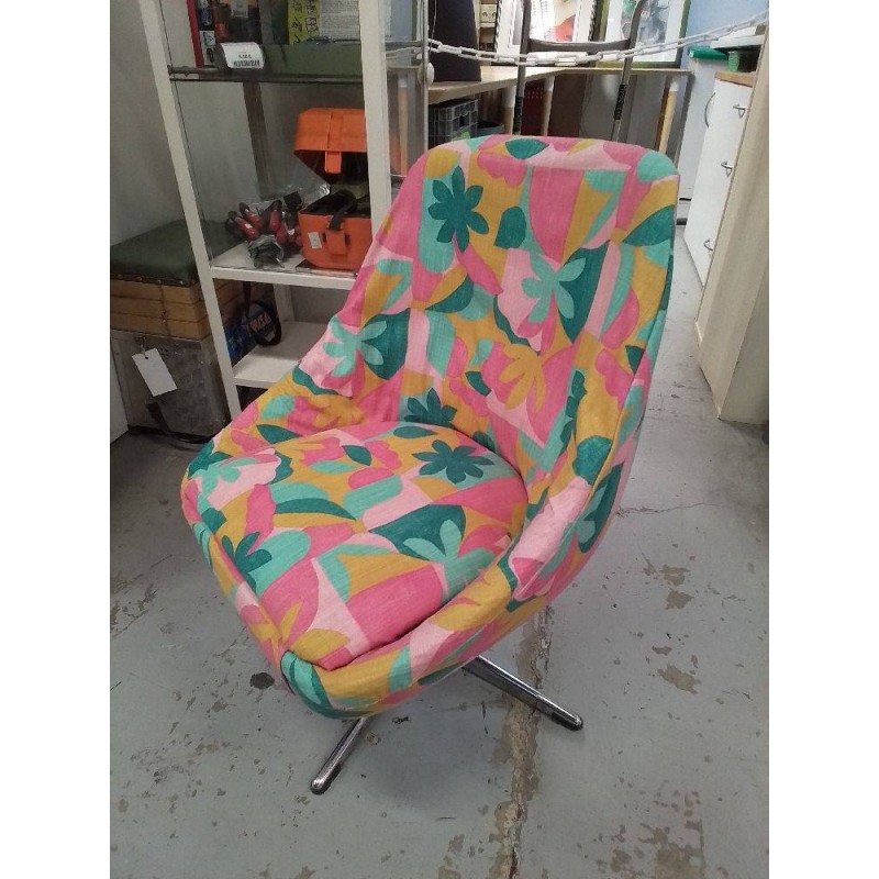 FAUTEUIL VINTAGE A FLEURS 