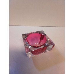 CENDRIER CRISTAL TON ROSE 