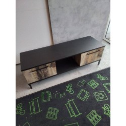 MEUBLE TV BOIS METAL 2 PORTES