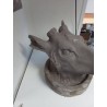 SCULPTURE EN ARGILE TETE DE GIRAFE EN L\'ÉTAT 