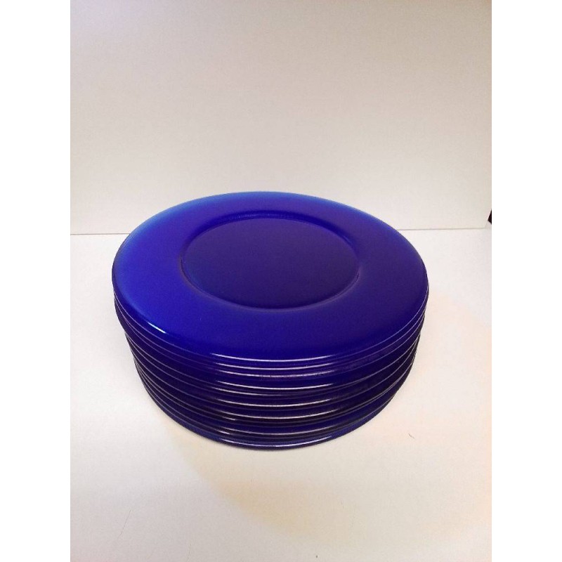 LOT D\'ASSIETTES DE SERVIETTE BLEUE 