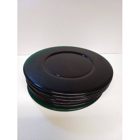 LOT D\'ASSIETTES EN VERRE VERTE 