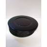 LOT D\'ASSIETTES EN VERRE VERTE 