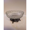 PLAT CRISTAL CISELÉ ET PIED METAL 