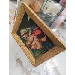 CANEVAS RELIGIEUX ENCADREMENT DORÉ 