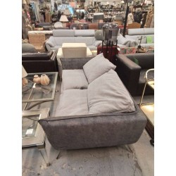 CANAPÉ 2 PLACES TISSU GRIS BOBB