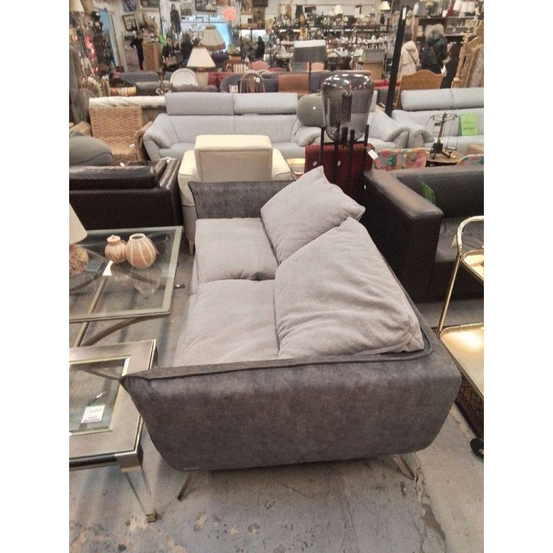CANAPÉ 2 PLACES TISSU GRIS BOBB