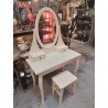 COIFFEUSE BLANCHE PLATEAU VERRE
