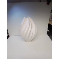VASE EN GRES BLANC SPIRALE
