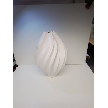 VASE EN GRES BLANC SPIRALE