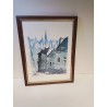 AQUARELLE VIEILLE VILLE LUXEMBOURG SIGNÉE MARS SCHMITT