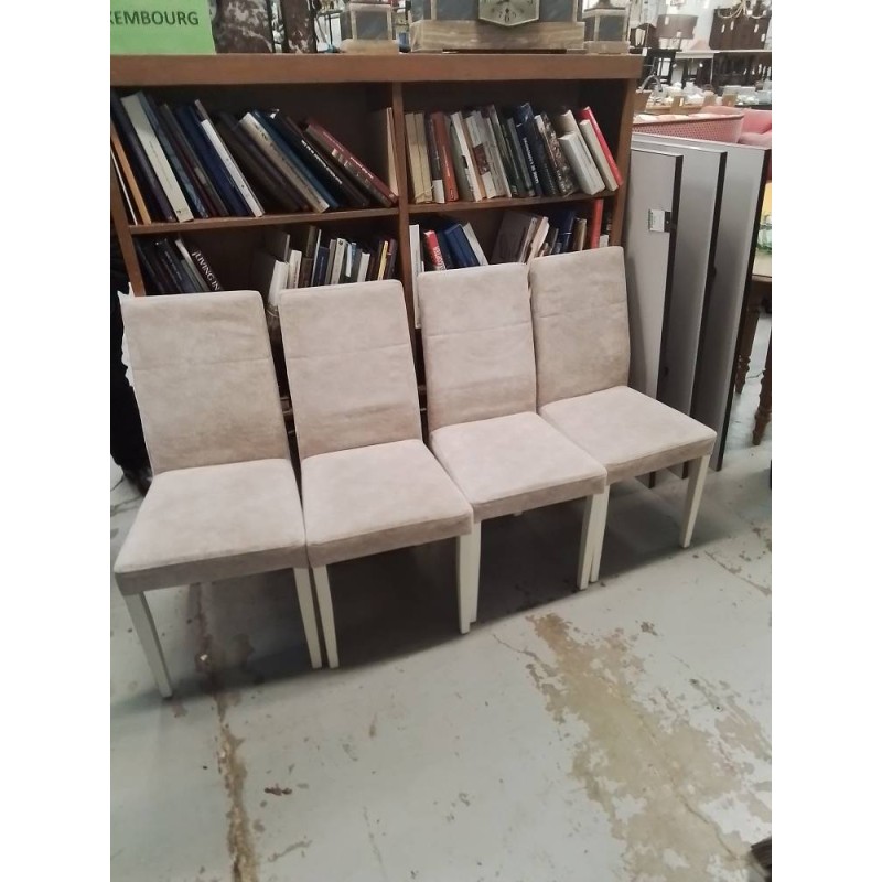 LOT 4 CHAISES TISSU CLAIR