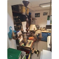 LUSTRE BOIS 5 FEUX