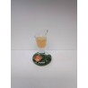BOUGEOIR EN VERRE ET ROSE