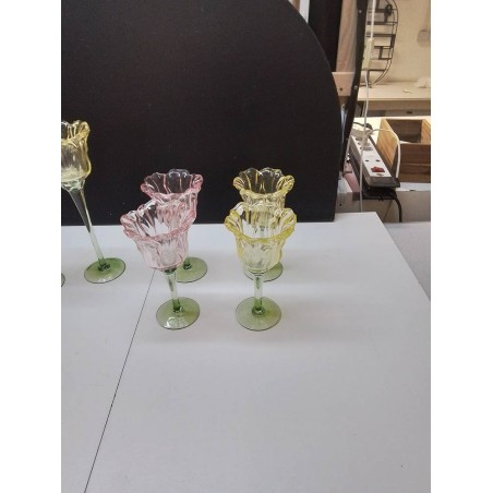 LOT BOUGEOIRS TULIPE EN VERRE PM