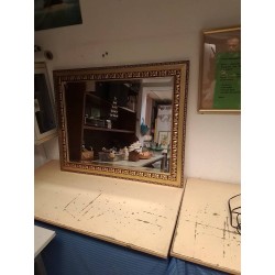 MIROIR BOIS BORD DORÉ 