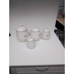 LOT POTS COUVERTS PORCELAINE 