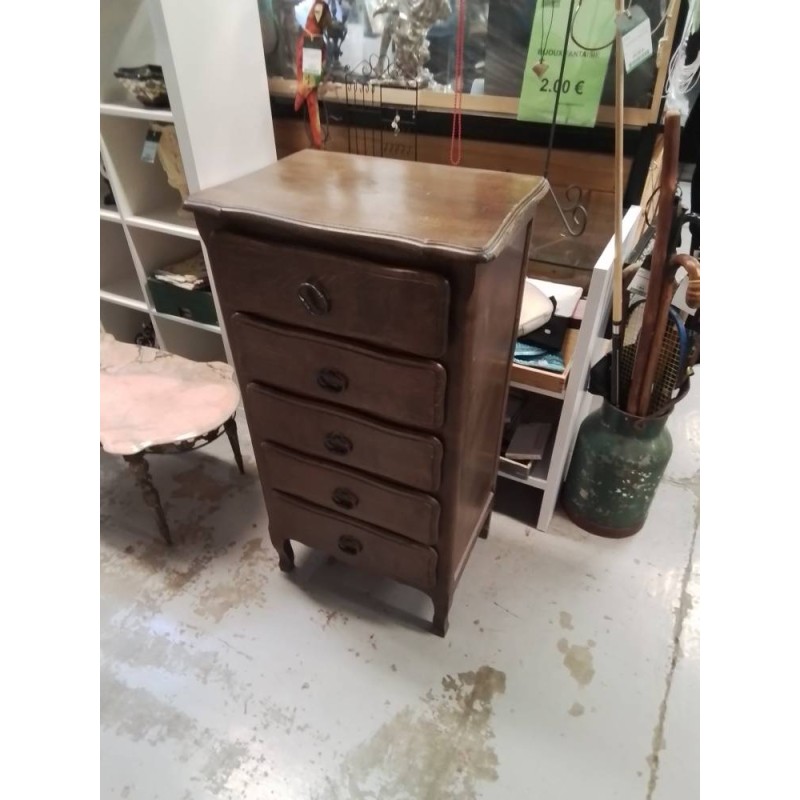 COMMODE CHENE 5 TIROIRS