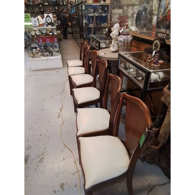 LOT 6 CHAISES ART DECO PALISSANDRE