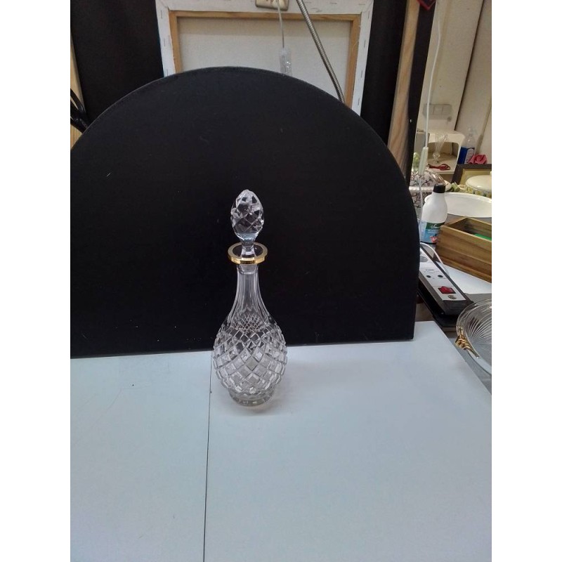 CARAFE GOUTTE VERRE CISELÉ 