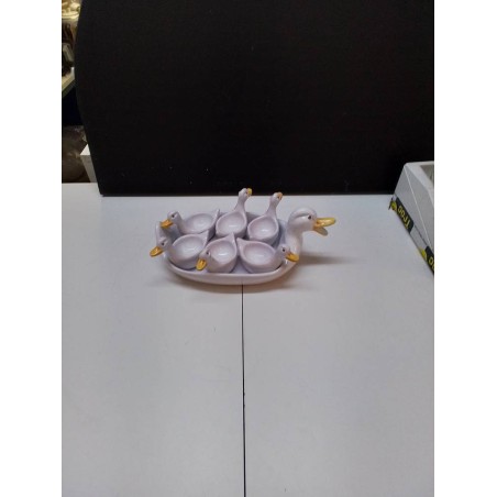 PLATEAU SERVICE CANARD PORCELAINE 
