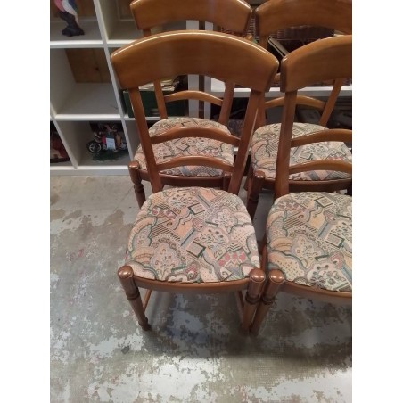 LOT DE 6 CHAISES ASSISES TAPISSER 