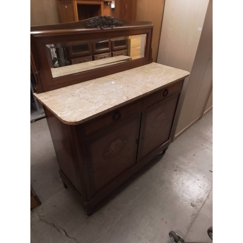 BUFFET BAS DESSUS MARBRE + MIROIR 