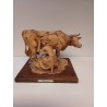 STATUETTE RESINE LA VACHE ET LA FERMIERE SIGNEE G ARMANI