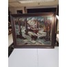 HUILE SUR BOIS FORET ENNEIGÉE SIGNEE 