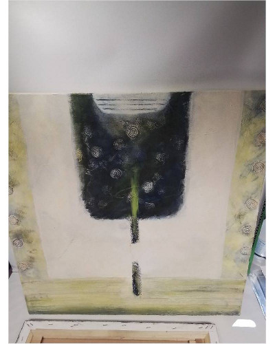 TOILE ABSTRAITE TONS VERTS