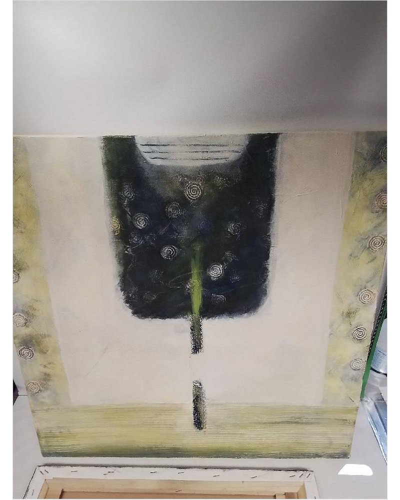 TOILE ABSTRAITE TONS VERTS