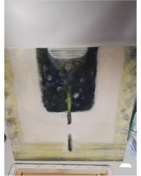 TOILE ABSTRAITE TONS VERTS