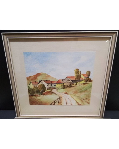 AQUARELLE PAYSAGE SIGNEE ANDRE
