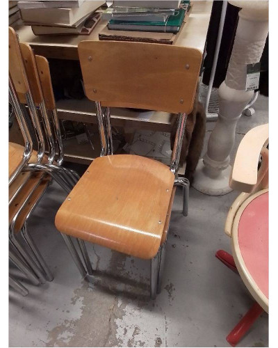 CHAISE D’ECOLE PIEDS ALU LA...