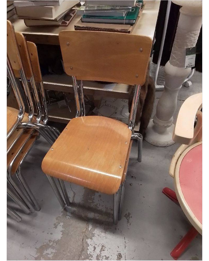 CHAISE D’ECOLE PIEDS ALU LA PIECE