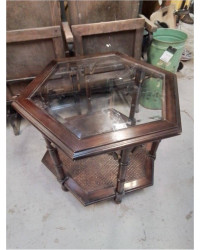 TABLE HEXAGONALE VERRES BISEAUTÉS 