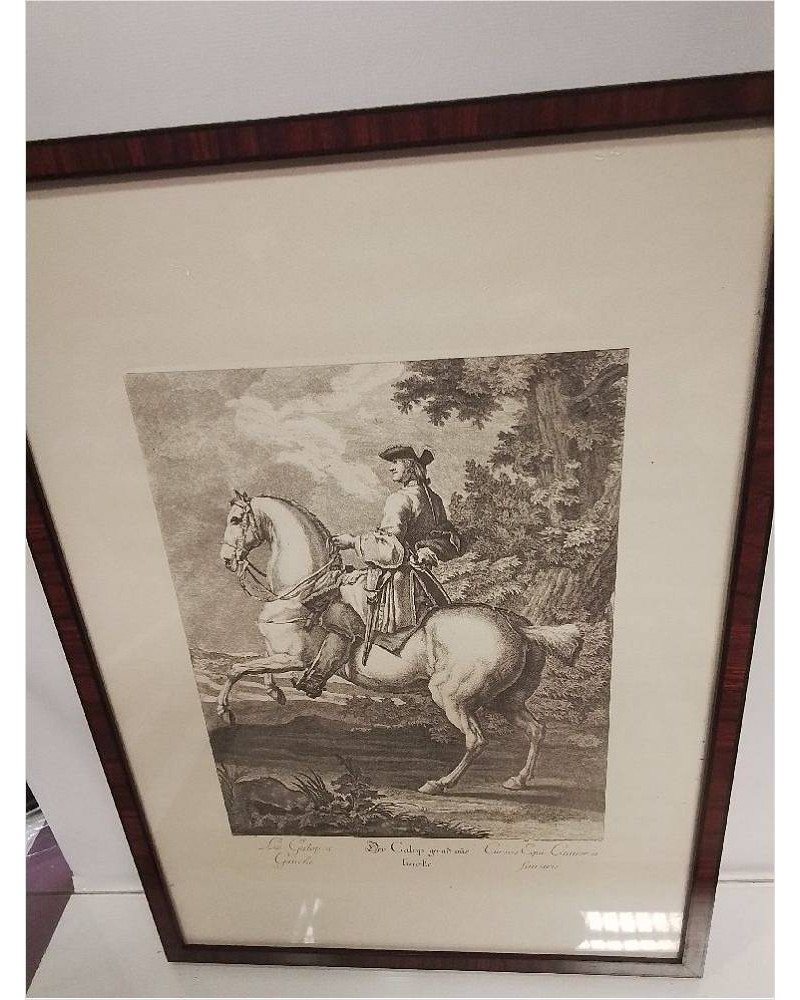 GRAVURE LE GALOP A GAUCHE