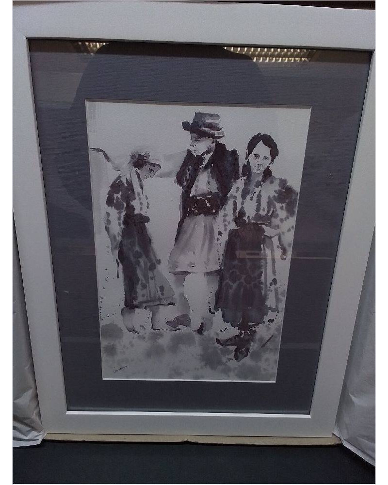 TABLEAU PEINT AU VIN ARTISTE DE MOLDAVIE 