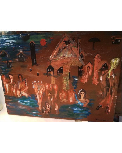 HUILE SUR TOILE TONS BRUNS