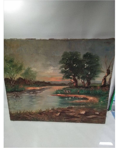 HUILE SUR TOILE SIGNÉE ONDE 