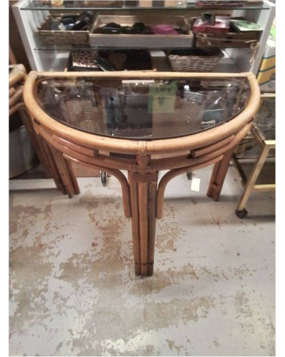CONSOLE DEMI LUNE BAMBOU...