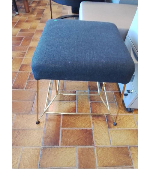 TABOURET METAL TISSU GRIS...