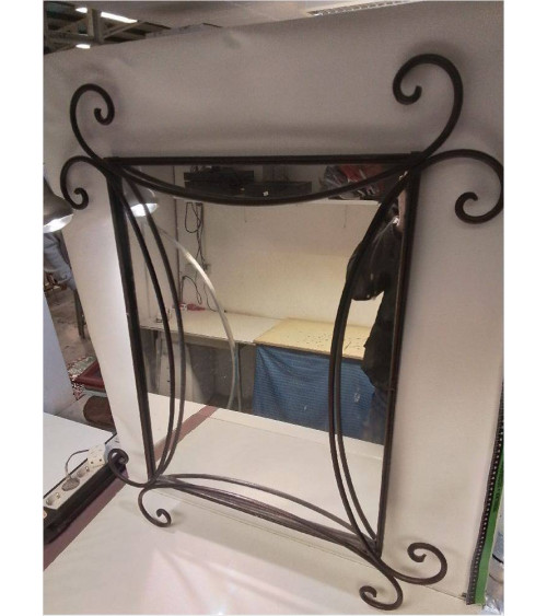 MIROIR FER FORGE EN L\'ÉTAT 