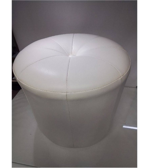 POUF ROND BLANC 