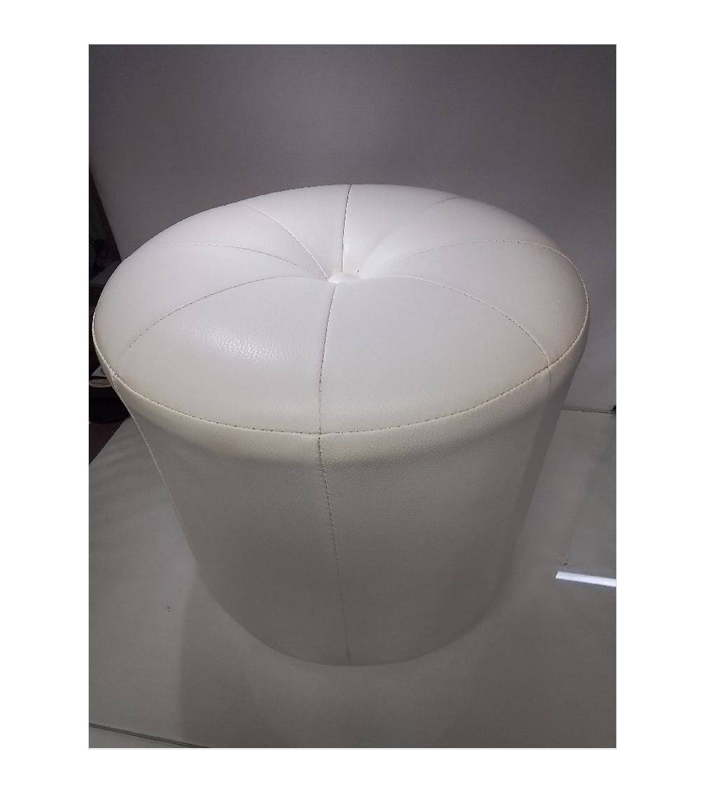 POUF ROND BLANC 