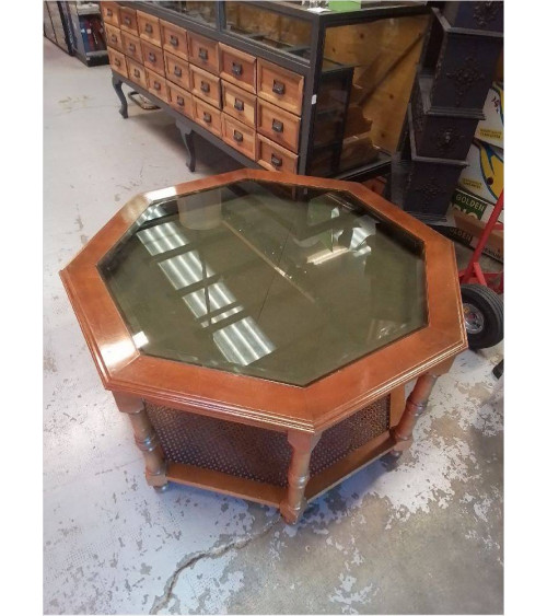 TABLE OCTOGONAL VERRE ET...