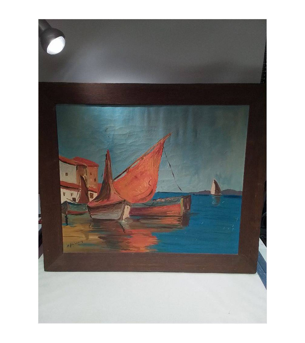 HUILE SUR TOILE SIGNÉE DECO MARINE 