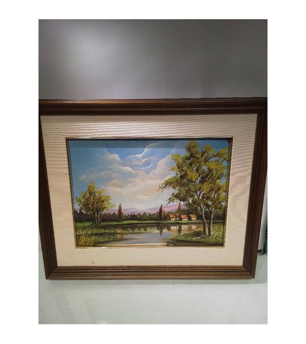HUILE SUR PANNEAU ANGELO GIUSTO 